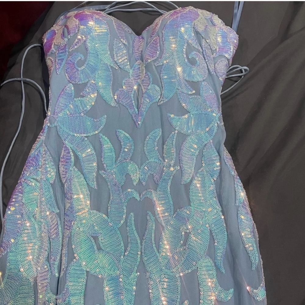 Shimmering Strapless Sequin Gown